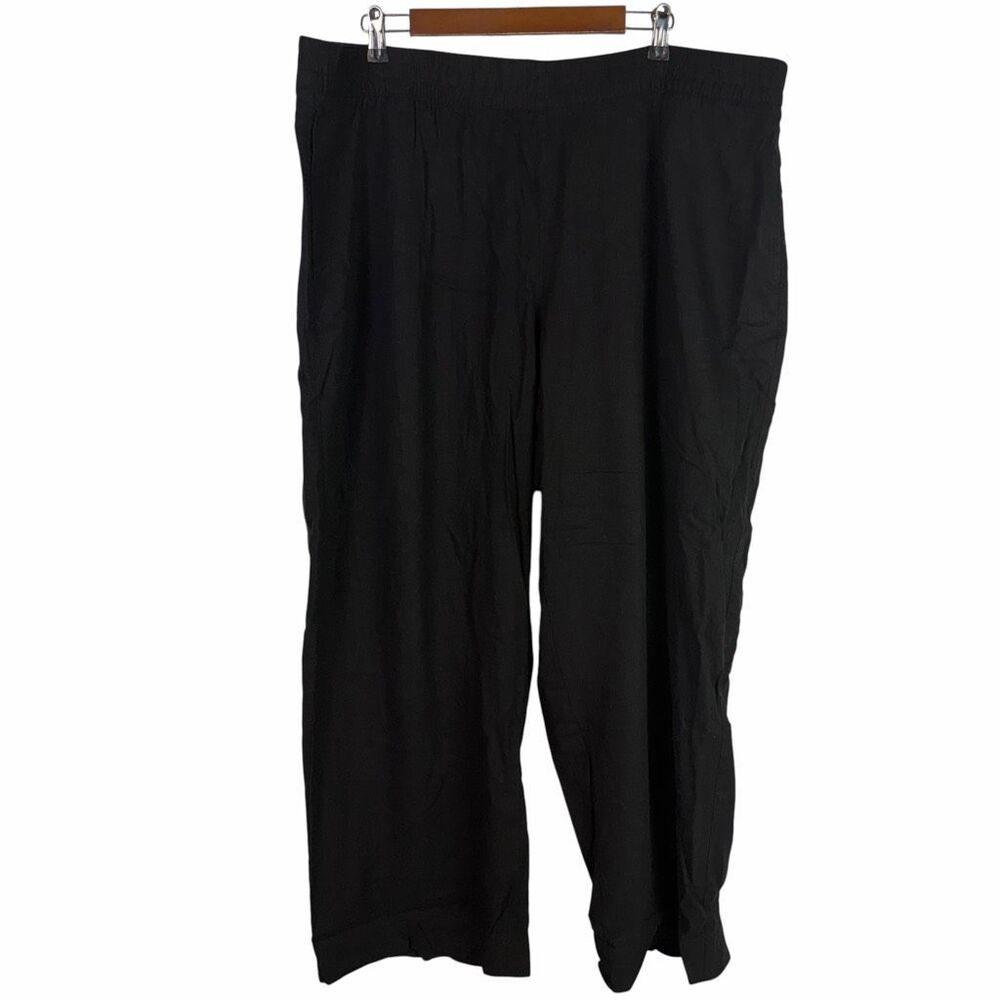 Old Navy size XXL High Waisted Linen Blend Wide Leg Pant Black